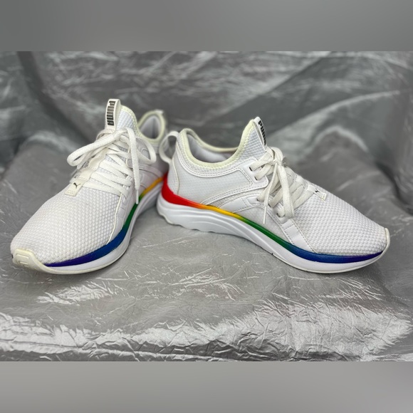 Puma softride Sophia running shoes size 6C (narrow) white & rainbow swirl - Picture 3 of 12